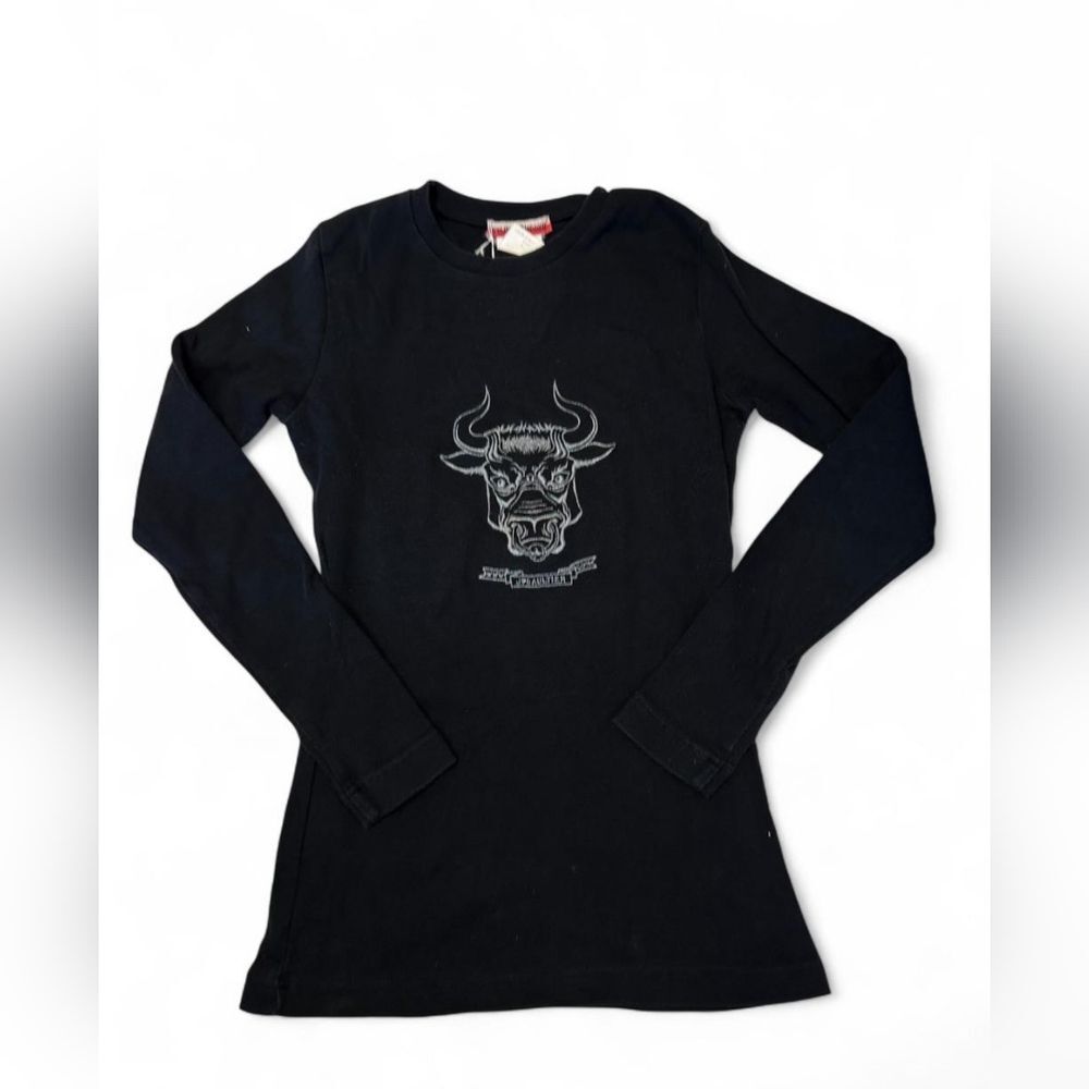 Jean Paul Gaultier Black Graphic Long Sleeve Tee (Can427)